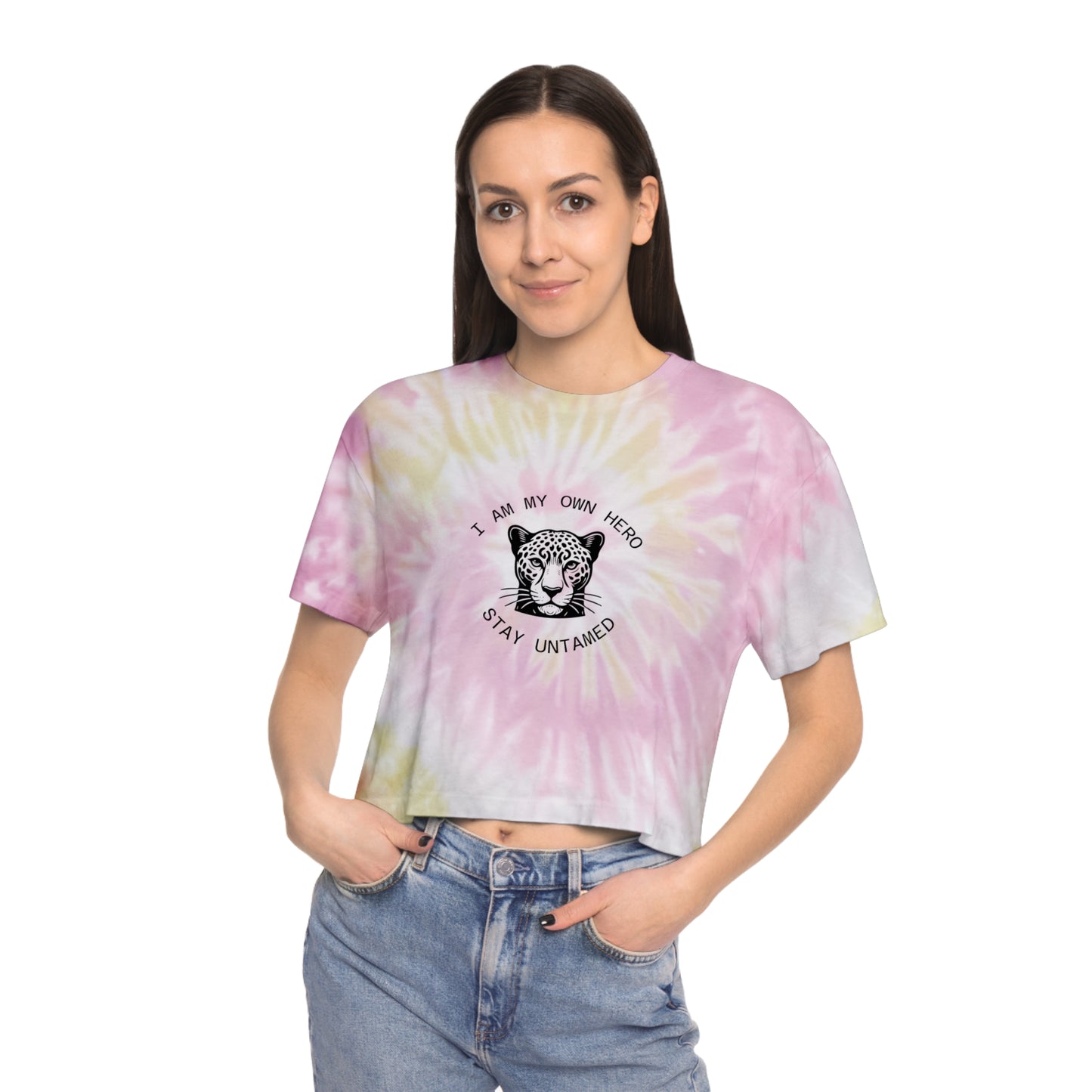 I Am My Own Hero — Women's Tie-Dye Crop Tee | USA